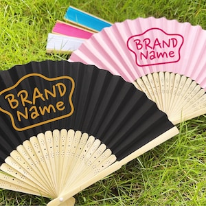 Custom Folding Hand Fans - Personalized with Logo, Text, Photo For Cosplay, Sports, Promotional, Company & School Events - Bulk Party Favors