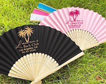 The Bach Club Bachelorette Party Fans, Country Club Bachelorette Party Favors, Coastal Beach Bach Party Folding Hand Fans, Bride To Be Gifts