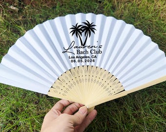 Personalized Paper Hand Fans/The Bach Club Bachelorette Party Fans/Country Club Bachelor Party Favors/Custom Hand Fans for Weddings & Events