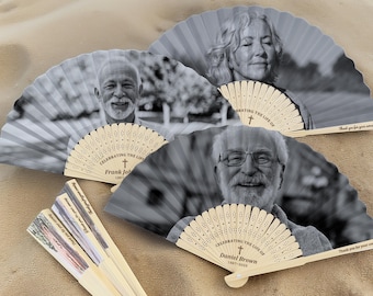 Bulk Memorial Favors for Guests, Personalized Photo Hand Fans, Funeral Memorial Gifts, Celebration of Life Fan Favors, Folding Fan Keepsakes