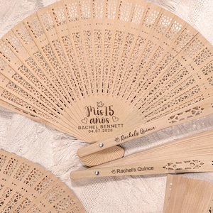 Bulk Mis Quince Años Fan Favors Custom Birthday Celebration Hand Fans Quinceañera Party Favors Sweet 16 & 15 Gifts Personalized Wedding Fans