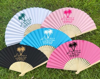 Bachelorette Party Personalized Hand Fans, Custom Social Club Bachelorette Paper Folding Fans, Bride To Be, Wedding Favors, Girls Trip Gifts