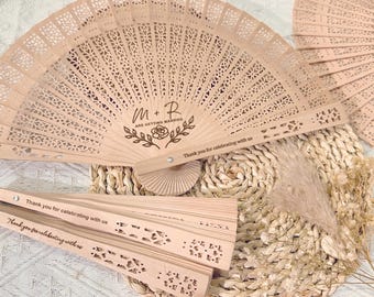 Bulk Wedding Wooden Fan Favors Custom Party Fans Bridesmaid Gifts Wedding Gift Ideas Wedding Ceremony Favors for Guests Bridal Shower Fans