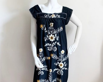 Vintage Embroidered Floral Dress