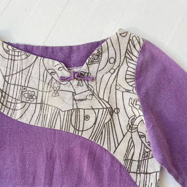 1970s Purple Naked Lady Tunic