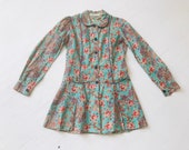 1940s Turquoise Floral Print Jacket