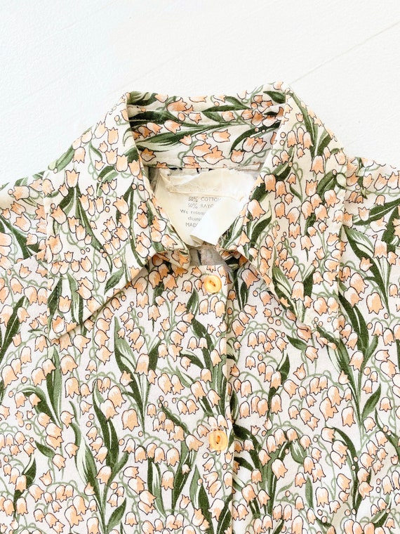 1970s DVF Tulip Print Knit Jersey Shirt Dress - image 5