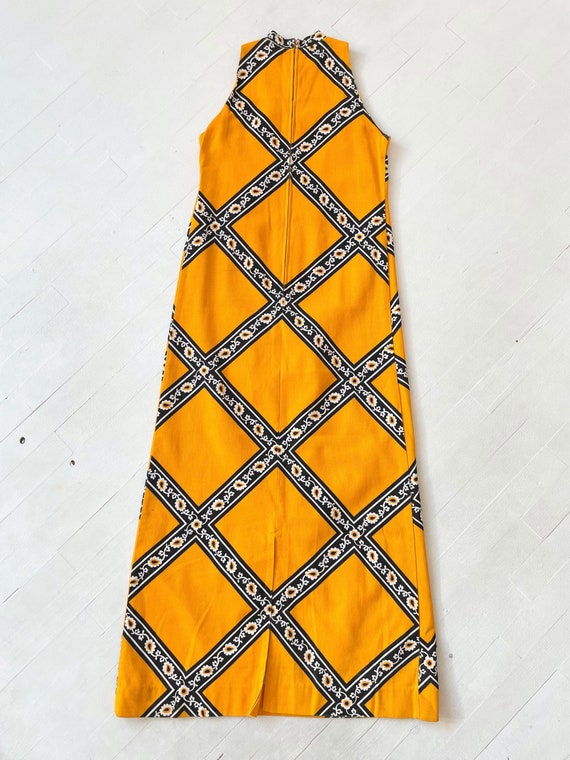 1960s Lanz Marigold Printed Maxi Dress - image 5