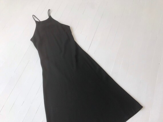 1990s Black Crepe Dress