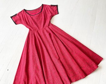 DOLCE and GABBANA Dress D&G Vintage 90s Blue Red Oriental