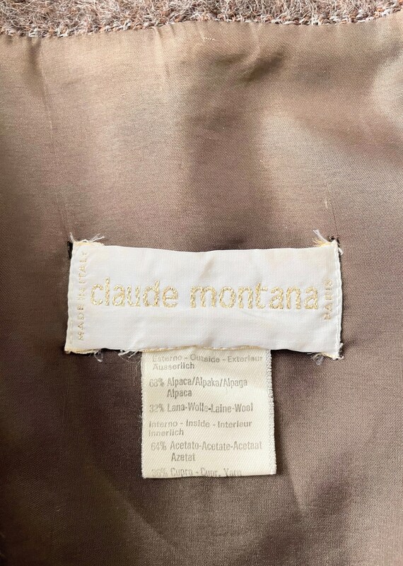 1980s Claude Montana Brown Alpaca Wool Coat - image 5