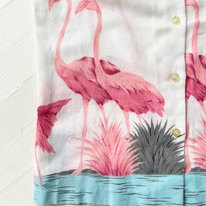 Vintage White Flamingo Print Shirt image 2
