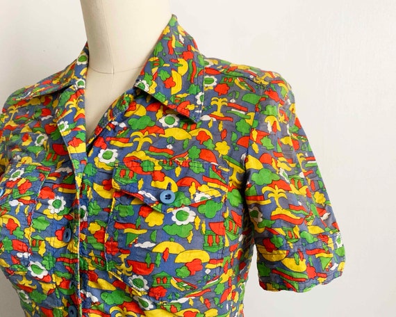 Vintage Cotton Printed Top - image 5