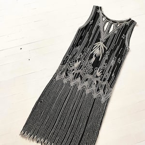 1980s does 1920s Beaded Silk Flapper Dress