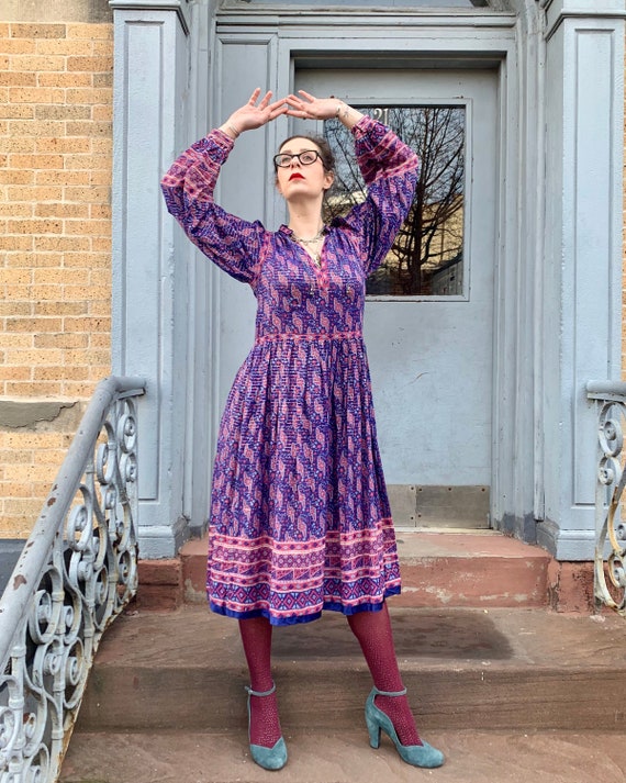 1980s Phool Indian Cotton Gauze Dress