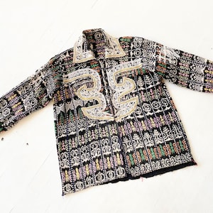 Vintage Embroidered Woven Textile Jacket
