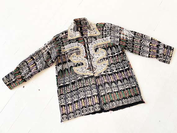 Vintage Embroidered Woven Textile Jacket