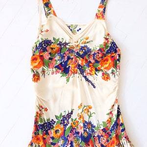 1930s Floral Rayon Dress image 2