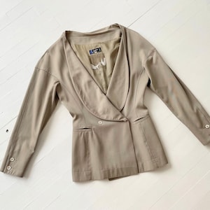 1980s Claude Montana Taupe Wool Jacket
