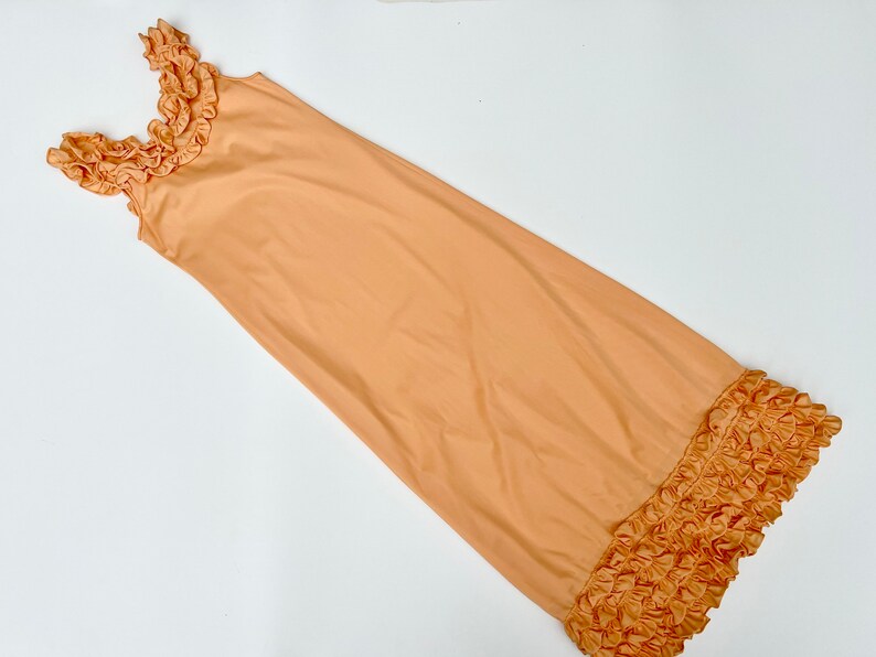 Donald Brooks Peach Ruffle Slip image 8