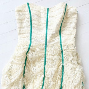 Vintage Betsey Johnson Ruched Lace Strapless Dress image 2