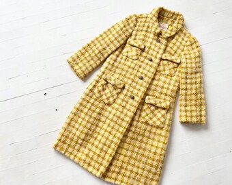 yellow plaid coat