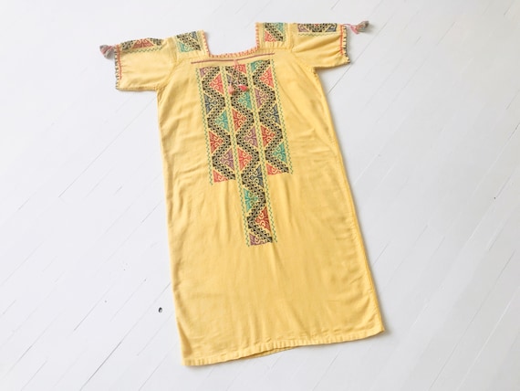 Vintage Embroidered Yellow Dress - image 1