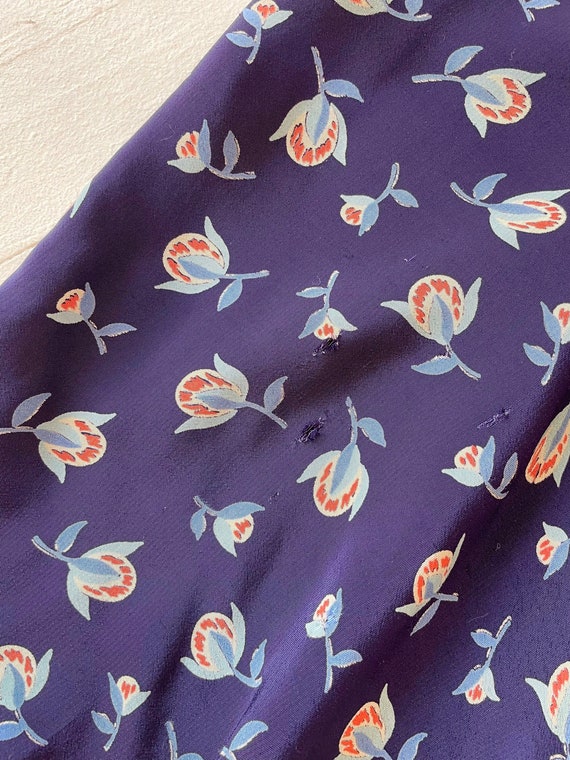 1930s Blue Floral Print Dress - image 6