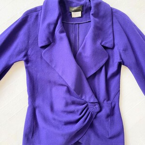 1990s Donna Karen Royal Purple Wool Cashmere Jacket image 2