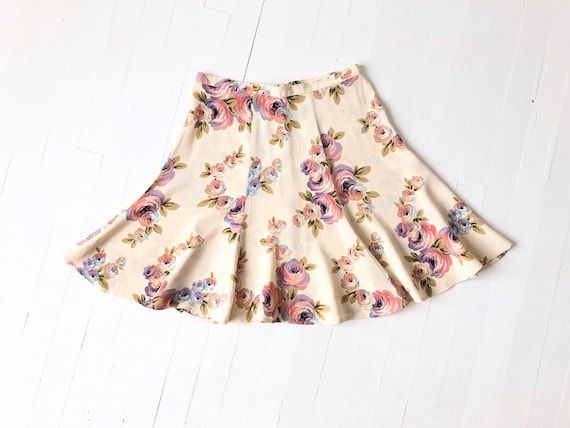 1990s Betsey Johnson Floral Skirt