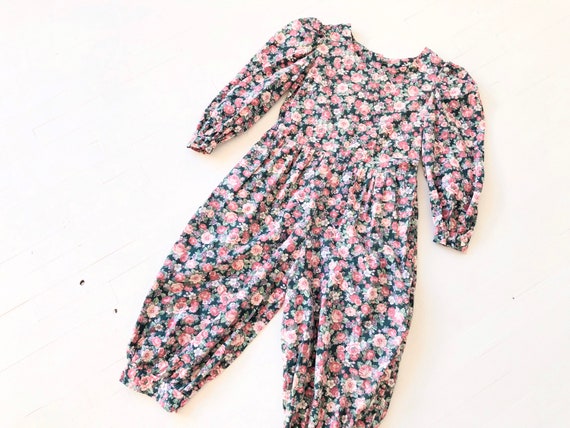 1980s Rose Print Jumpsuit