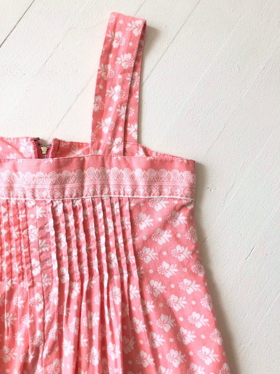 1980s Ramona Rull Pink Printed Cotton Dress - image 7