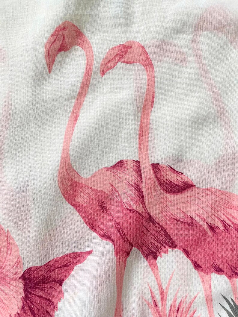 Vintage White Flamingo Print Shirt image 4