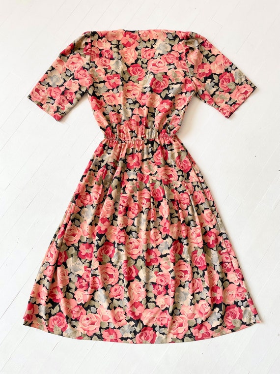 1980s Rose Print Dress - image 5