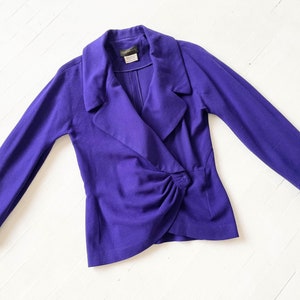 1990s Donna Karen Royal Purple Wool Cashmere Jacket image 3