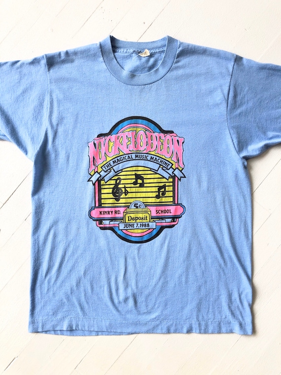 1980s Blue Nickelodeon T-Shirt - image 4