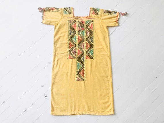 Vintage Embroidered Yellow Dress - image 7