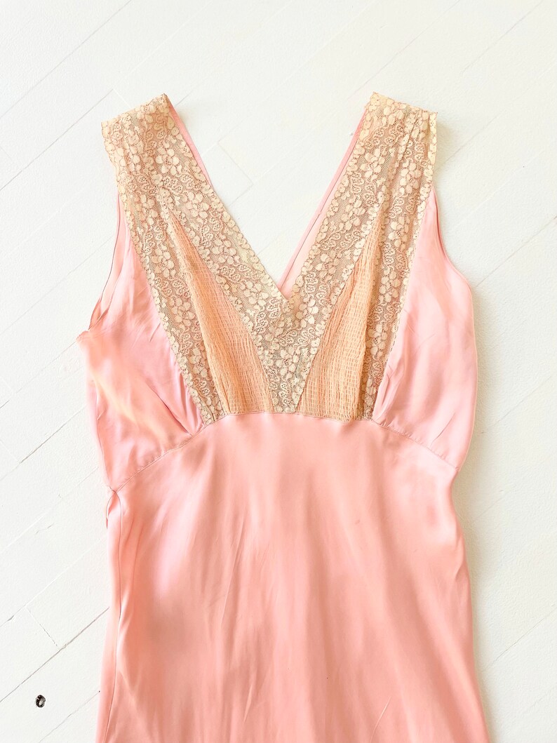Vintage Pink Rayon Lace Bias Cut Slip Dress image 3