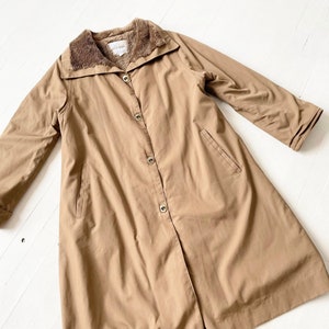 1980s Brown Coat with Faux Shearling Collar