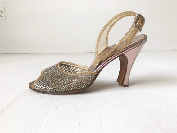 1950s Metallic Vinyl Heels