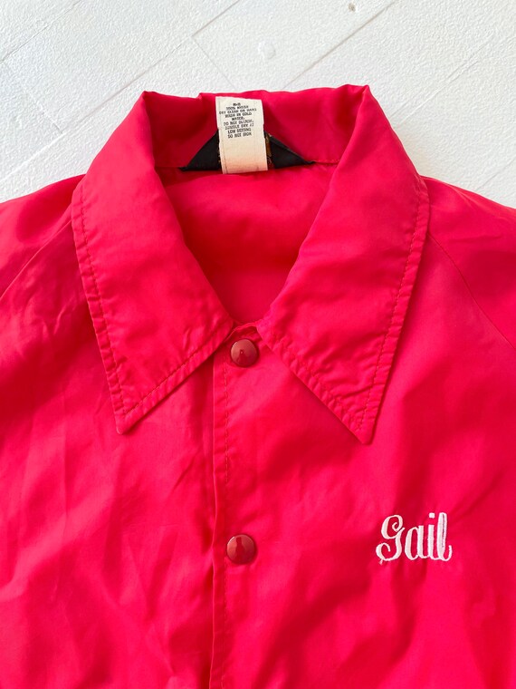 Vintage Red Nylon “Gail” Bomber Jacket - image 5