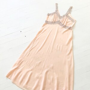 1940s Pink Rayon Slip Dress with Eyelet Trim image 10