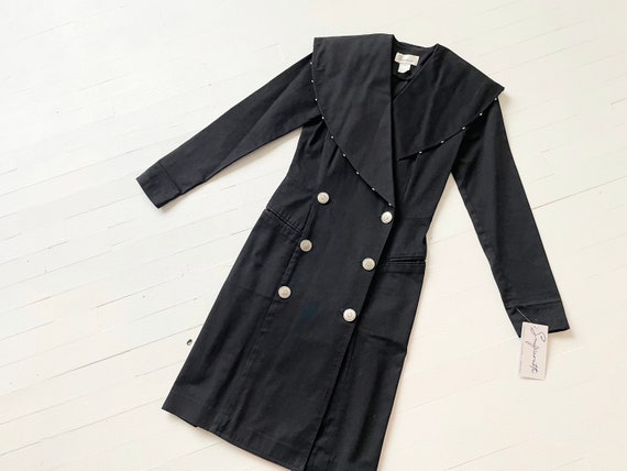 1980s Black Double Breasted Jacket - image 8