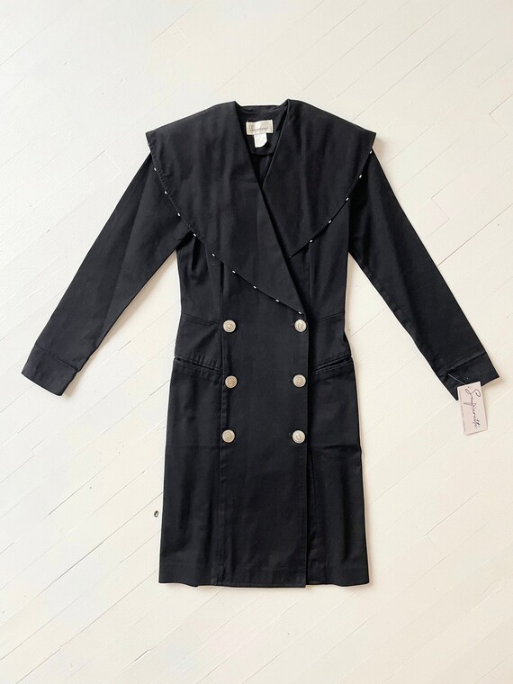 1980s Black Double Breasted Jacket - image 3