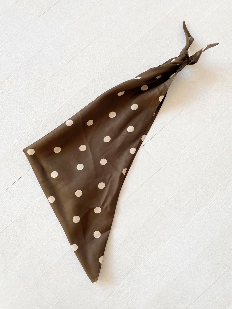 1970s Bill Blass Brown Polka Dot Dress with Matching Headscarf image 6