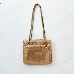 1970s Gold Mesh Bag with Braided Rope Handle