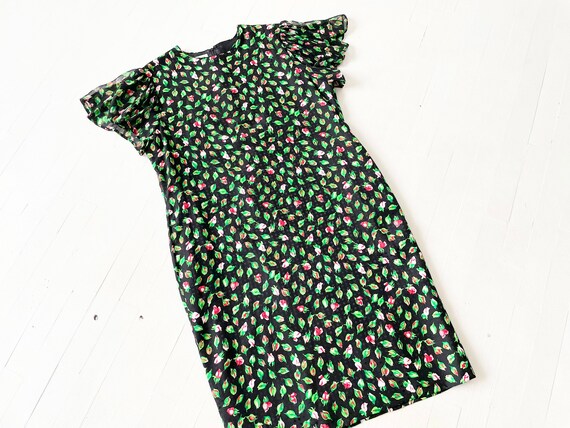 1980s Rosebud Print Silk Dress - image 7