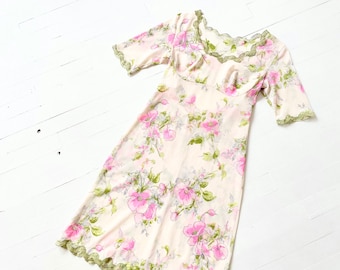 1970s Rose Print Slip