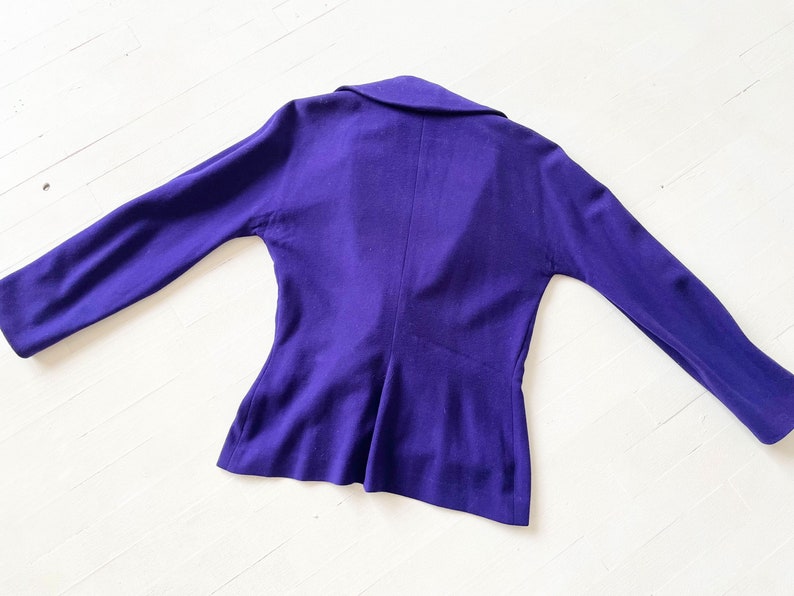 1990s Donna Karen Royal Purple Wool Cashmere Jacket image 5
