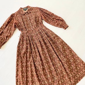 1990s Ralph Lauren Braun Rosen Print Zweiteiler Set